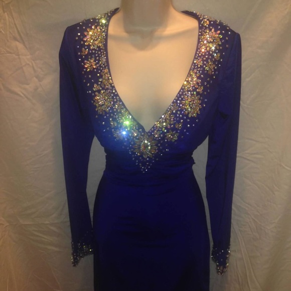 JOVANI SHORT & COCKTAIL DRESSES 6595 in Royal Blue - Picture 3 of 4